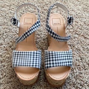 DOLCE VITA Gingham Espadrilles Sandals